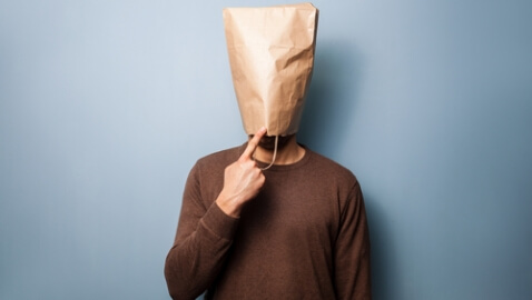 paper bag on head